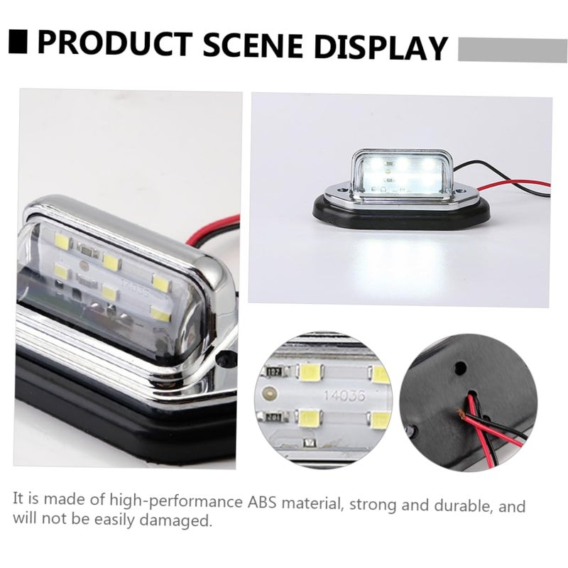 2Pcs White LED License Plate Light Side Marker Lamp For Trucks SUVs High Brightness - Image 5