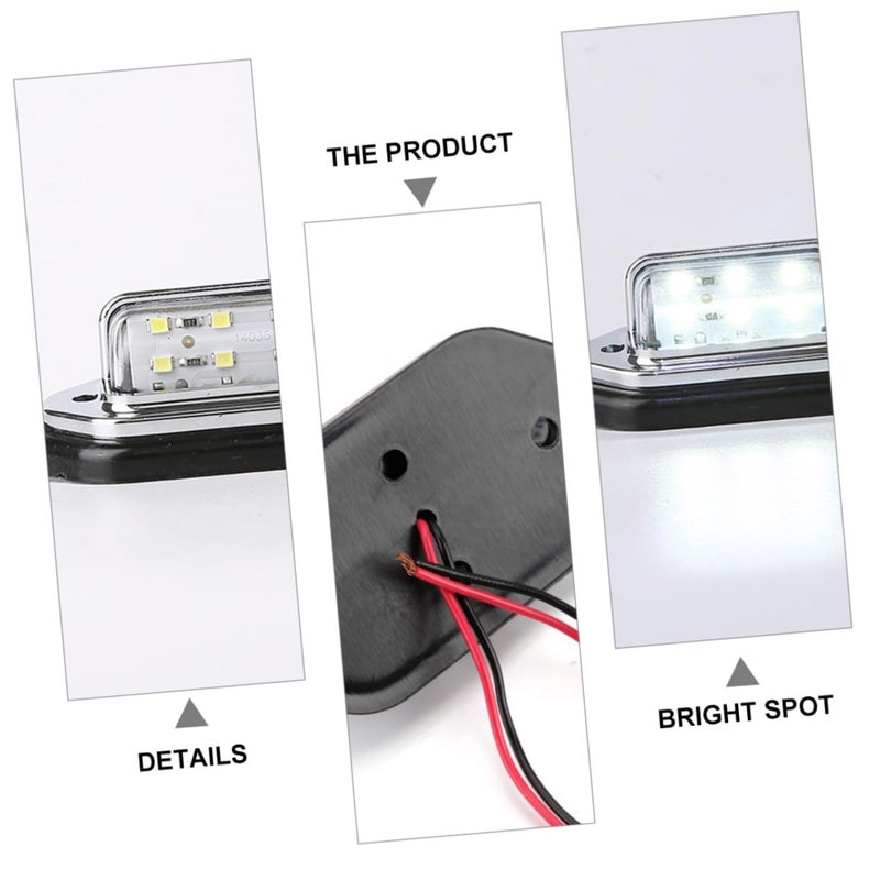 2Pcs White LED License Plate Light Side Marker Lamp For Trucks SUVs High Brightness - Image 3
