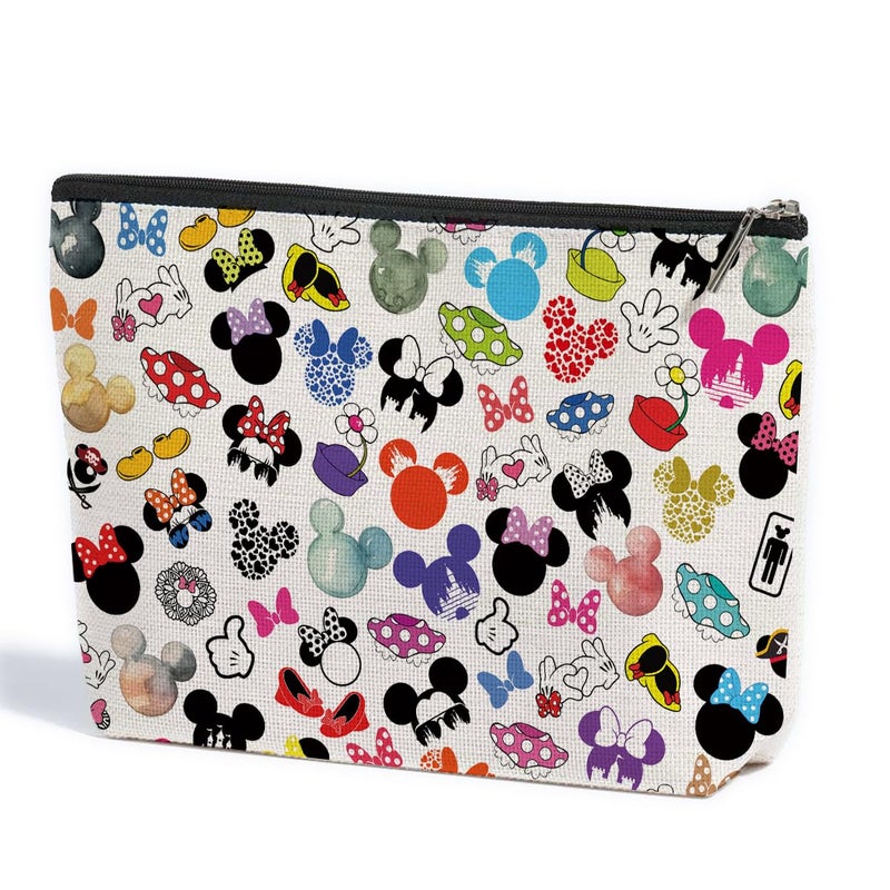 ZHAMEN Cute Cartoon Mouse Makeup Bag Animal Lovers Gifts for Women Female Her Teen Daughter Cousin Best Friend Sister BFF Magic Mouse Stuff Cosmetic Bag Wizard Gifts Mothers Nurse Day Graduation Birthday - Image 1