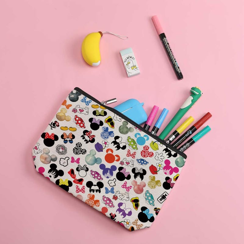 ZHAMEN Cute Cartoon Mouse Makeup Bag Animal Lovers Gifts for Women Female Her Teen Daughter Cousin Best Friend Sister BFF Magic Mouse Stuff Cosmetic Bag Wizard Gifts Mothers Nurse Day Graduation Birthday - Image 3