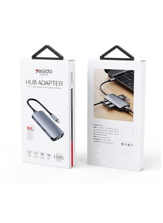 قاعدة إرساء محول USB Type-C من يسيدو HB15 USB Type-C 6 في 1 لشاشات اللابتوب التي تعمل بنظام Windows من النوع C - رمادي - pzsku/Z964FC46A0F6930C0BD98Z/45/_/1722680512/980dea71-37a1-43a9-93af-54f35444cb5e