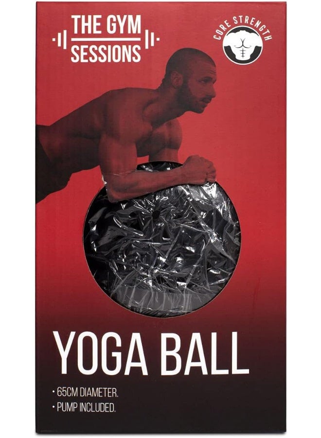 Thumbs Up 65CM Exercise Ball For Fitness, Pilates - The Gym Sessions Balance Core Workout Yoga Ball With Pump - Image 3