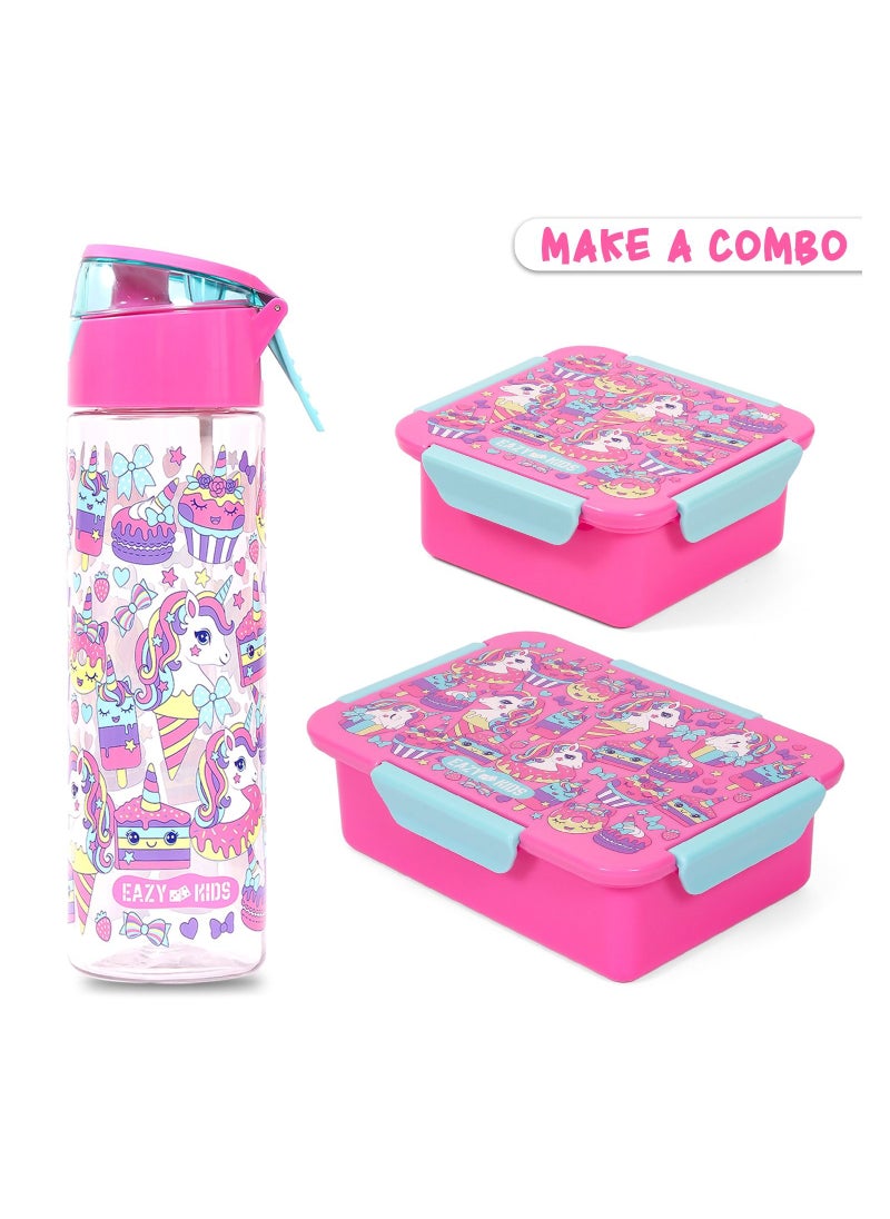 Eazy Kids - Lunch Box Unicorn Desert  650Ml - Pink - Image 1