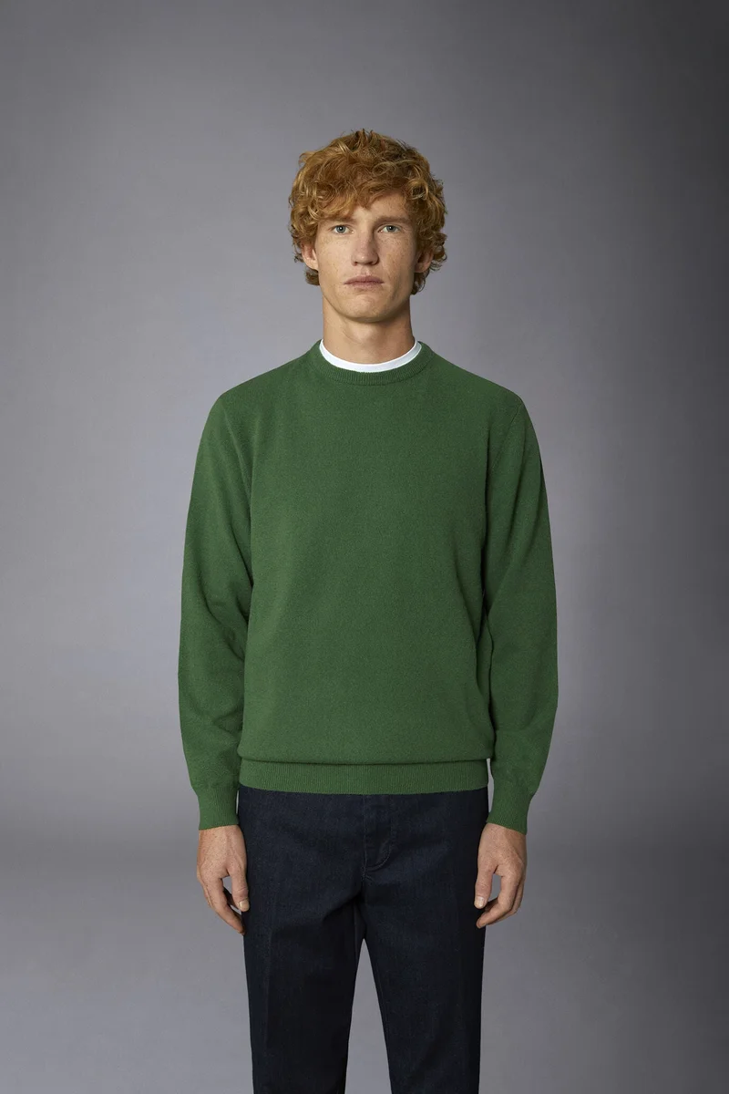Doppelganger Green Men's crew neck wool blend lambswool - Green for Men | Best Price UAE