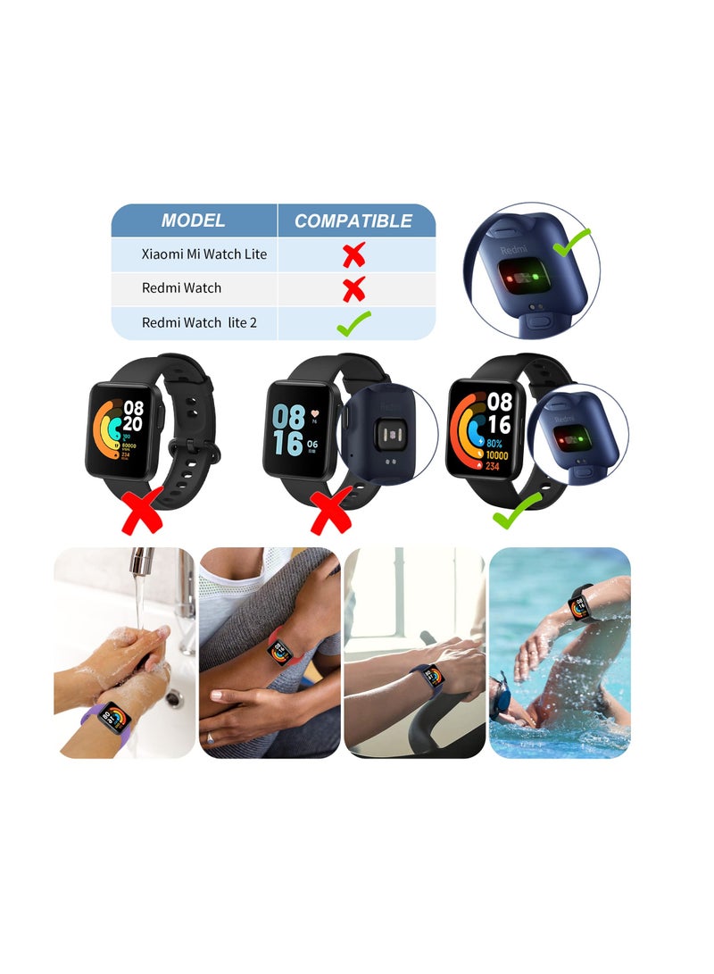 Anmi 2 Straps Compatible with Redmi Watch 2 Lite u0026 POCO Watch u0026 Xiaomi Mi Watch 2 Lite Silicone Strap for Men, Women - Image 5
