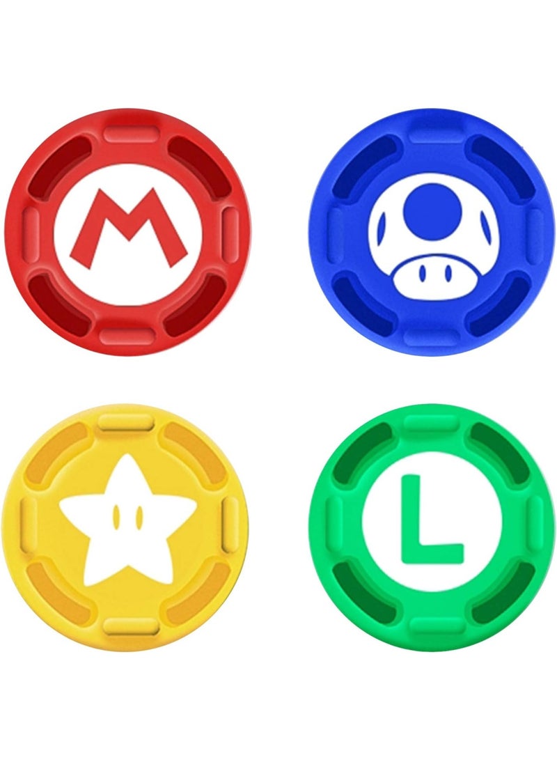 4PCS Cute Cartoon Silicone Thumb Grip Caps for Nintendo Switch/OLED/Switch Lite – 3D Kawaii Joystick Covers Anti-Slip Joy-Con Controller Buttons (Red Yellow Blue Green) - Image 1