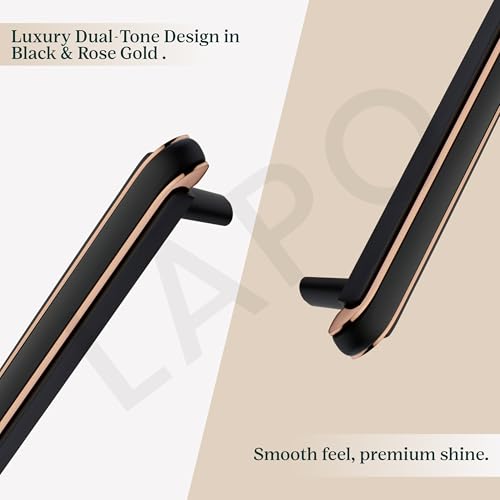 LAPO 2 Piece 6 Inch Drawer Handle for Kitchen Cabinets, Cupboards, Drawers – Black Rose Gold Finish Pull Handle for Modern Furniture (Pack of 2) - Image 5