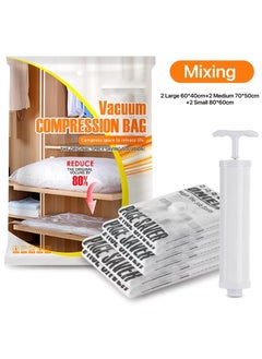 KASTWAVE Vacuum Storage Bags 7 Set (Hand Pump Included) Space Saver Bags Compression Storage Bags for Comforters and Blankets (2 Large2 Medium2 Small) Space Saver Vacuum Storage Bags Space Saver Bags for  - Image 2