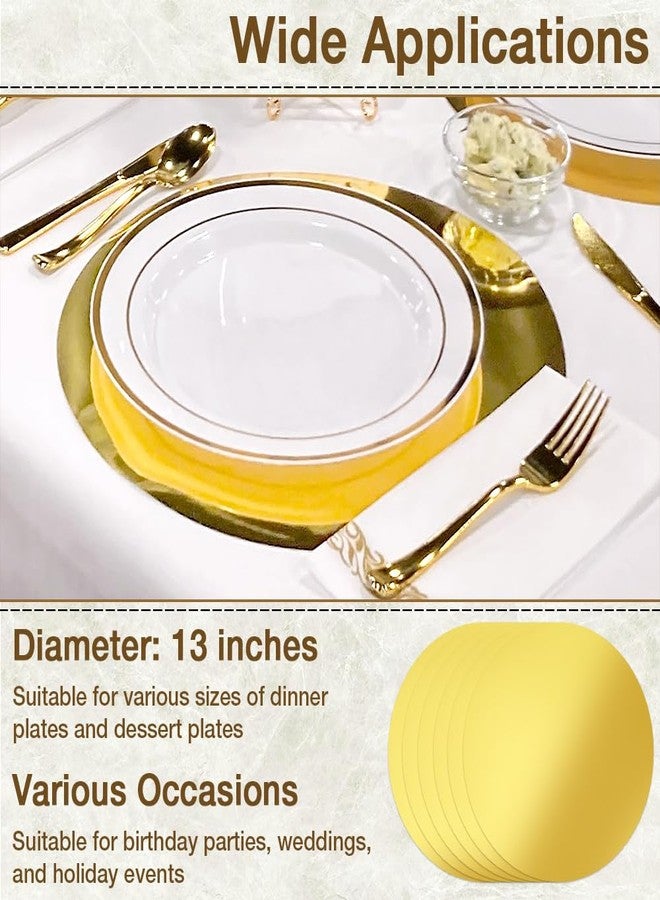 Goalfly 50PCS Round Gold Placemats, 13 Inch Disposable Placemats Table Mats for Dining, Table Mats for Birthday Wedding Bridal Shower - Image 5