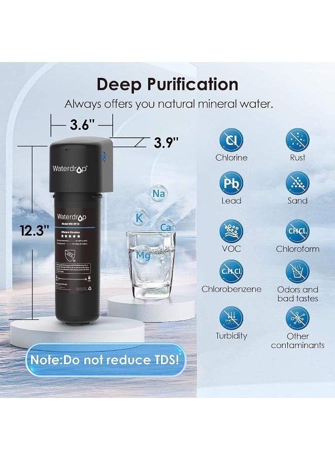 Waterdrop Waterdrop 10UA Under Sink Water Filter System, Reduces Lead, Chlorine, Bad Taste & Odor, Under Counter Water Filter Direct Connect to Kitchen Faucet, NSF/ANSI 42 Certified, 8K Gallons, USA Tech  - Image 2