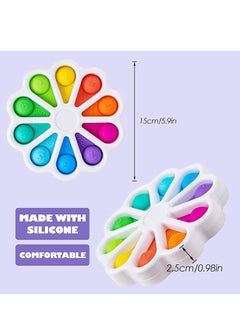 LEDIN Flower Push Pop It Pop Bubble Fidget Toys, Early Simple Dimple Educational Toy for Anxiety Color Recognition Educational Toys for Kids Stress Relief Anti-Anxiety ADHD Fidget Toy  - Image 2