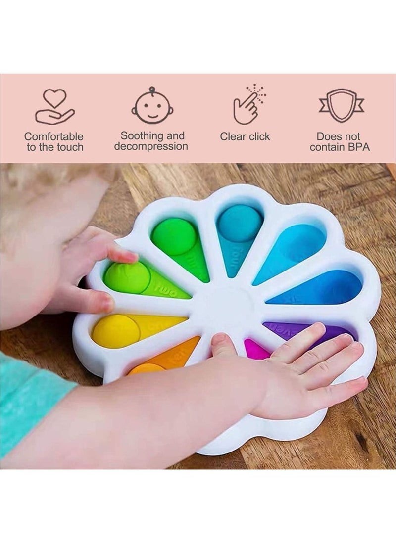 LEDIN Flower Push Pop It Pop Bubble Fidget Toys, Early Simple Dimple Educational Toy for Anxiety Color Recognition Educational Toys for Kids Stress Relief Anti-Anxiety ADHD Fidget Toy  - Image 3