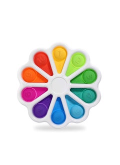 LEDIN Flower Push Pop It Pop Bubble Fidget Toys, Early Simple Dimple Educational Toy for Anxiety Color Recognition Educational Toys for Kids Stress Relief Anti-Anxiety ADHD Fidget Toy  - Image 1