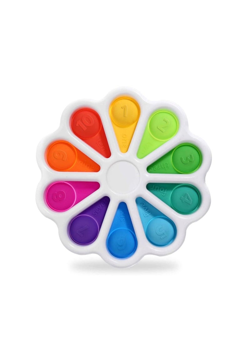 LEDIN Flower Push Pop It Pop Bubble Fidget Toys, Early Simple Dimple Educational Toy for Anxiety Color Recognition Educational Toys for Kids Stress Relief Anti-Anxiety ADHD Fidget Toy  - Image 1