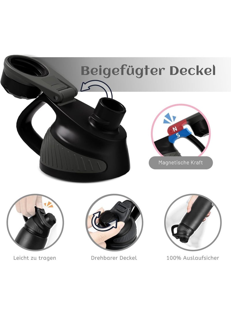 FjBottle Stainless Steel Water Bottle 1L with Magnetic Lid, BPA Free Insulated Water Bottle, Sports Metal Water Bottle Hot&Cold Drinks Vacuum Flask Leak-Proof for Gym, Work, Travel - Image 4