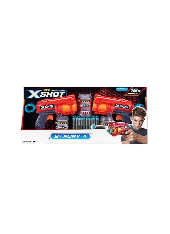Zuru X-Shot إكسل فيوري 2X فيوري 4 - لعبة تصويب أكشن للأطفال، المراهقين، والبالغين، الأولاد والبنات، أنشطة خارجية في العطلات، هدايا للأطفال من عمر 8 سنوات فأكثر  - Image 1