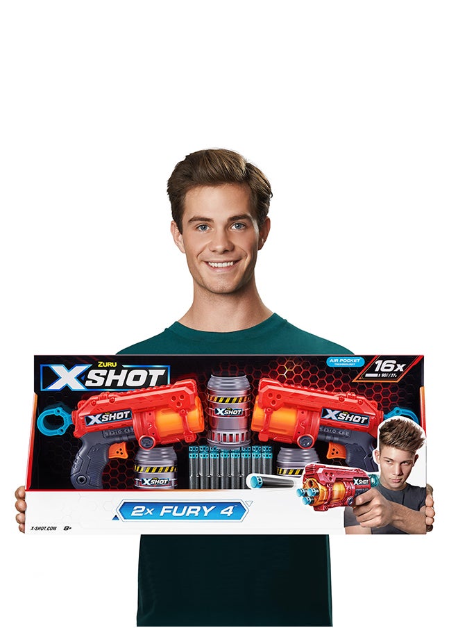Zuru X-Shot إكسل فيوري 2X فيوري 4 - لعبة تصويب أكشن للأطفال، المراهقين، والبالغين، الأولاد والبنات، أنشطة خارجية في العطلات، هدايا للأطفال من عمر 8 سنوات فأكثر  - Image 3