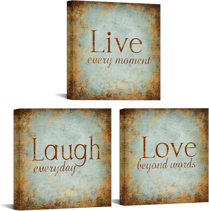 Rnnjoile 3 Piece Live Laugh Love Canvas Art - Image 1