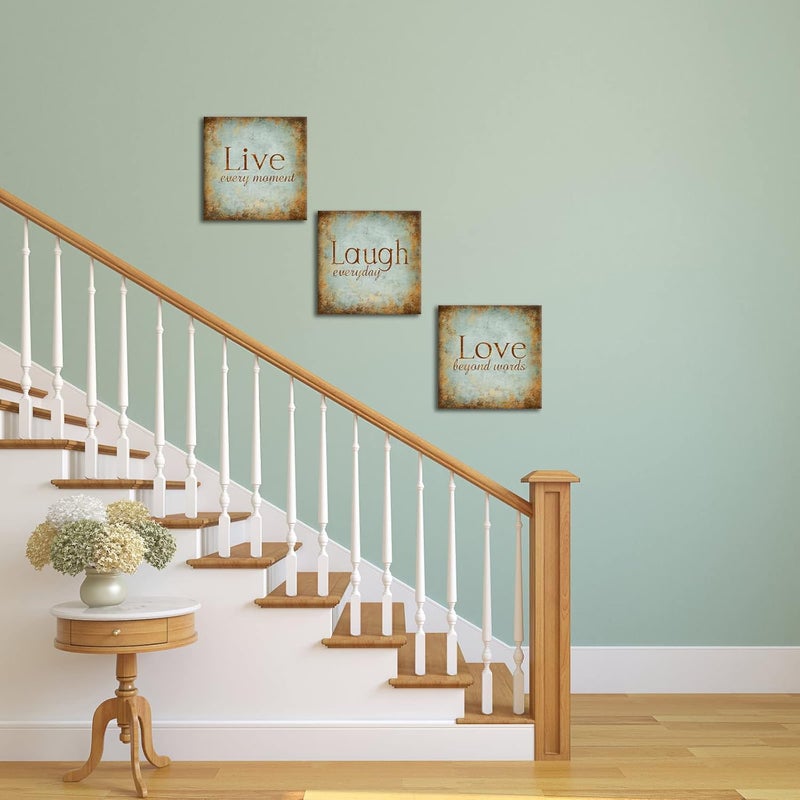 Rnnjoile 3 Piece Live Laugh Love Canvas Art - Image 2