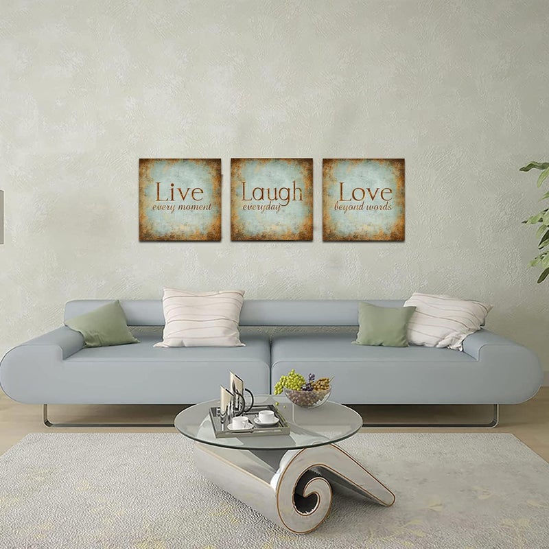 Rnnjoile 3 Piece Live Laugh Love Canvas Art - Image 4