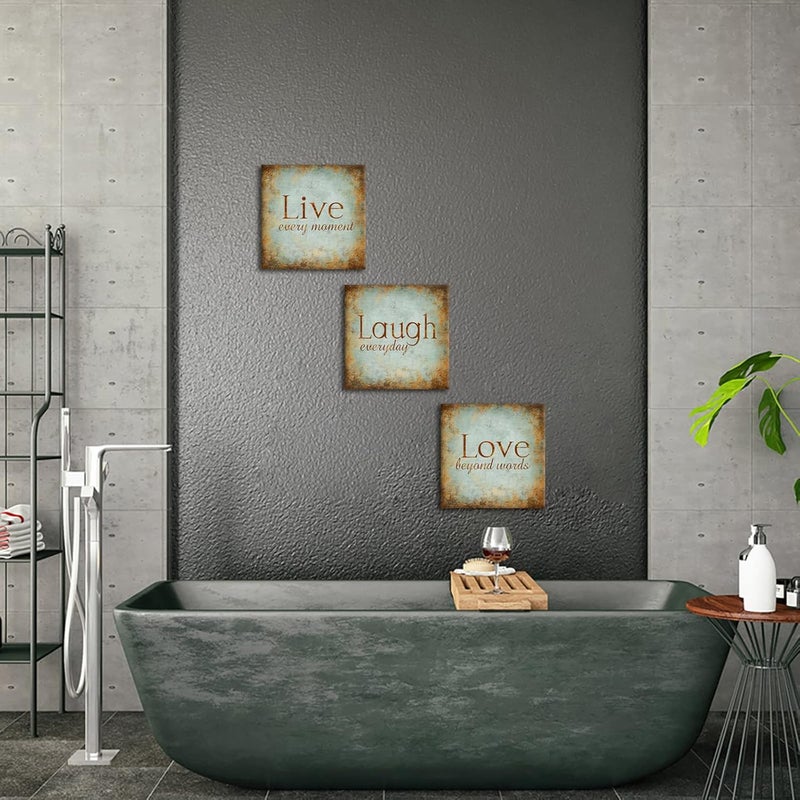 Rnnjoile 3 Piece Live Laugh Love Canvas Art - Image 3