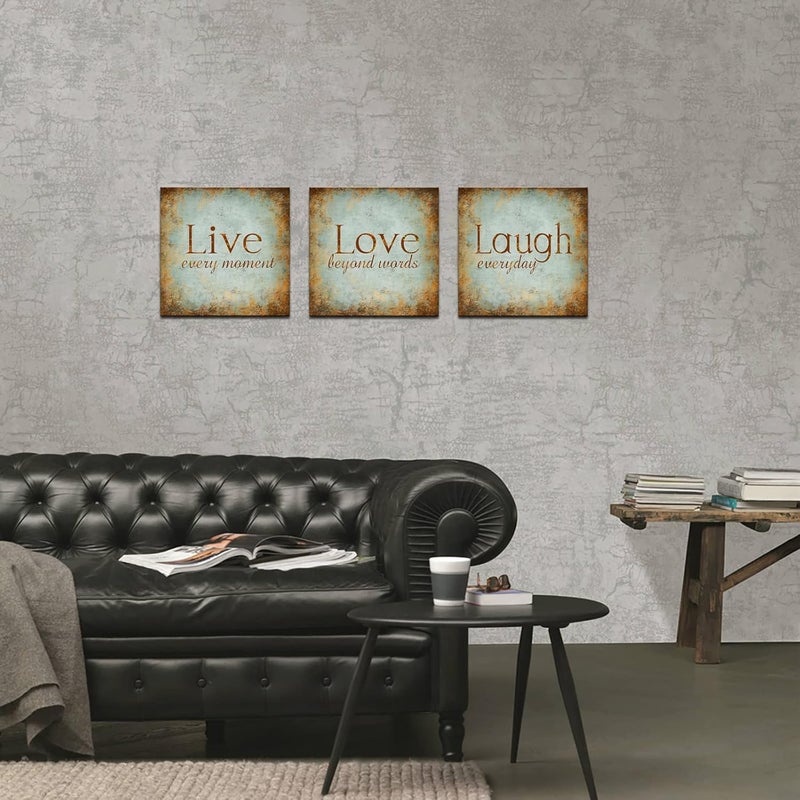 Rnnjoile 3 Piece Live Laugh Love Canvas Art - Image 5