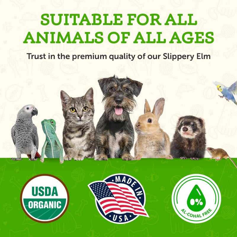 Animal Essentials Slippery Elm - Herbal Extract for Dogs and Cats, Promotes Healthy Digestion, Bowel Function, Certified Organic Herbs, All Natural, Respiratory Health, Liquid Formula - 1 Fl Oz - Image 4