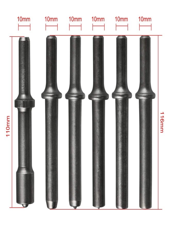 YaeKoo 7 Pcs Air Hammer Bits Accessories 0.401 Shank Heavy Duty Smoothing Pneumatic Air Rivet Hammer Chisel High Carbon Steel Bits Extended Length Tools Kit with Spring - Image 2