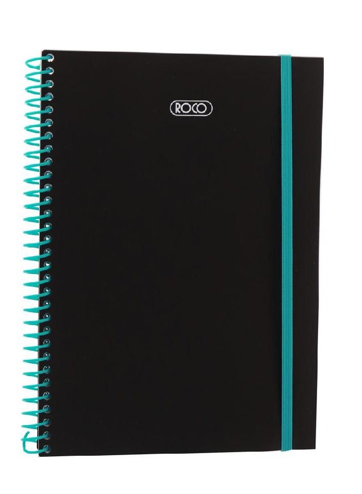 ROCO classic spiral notebook – black/aqua - Image 1