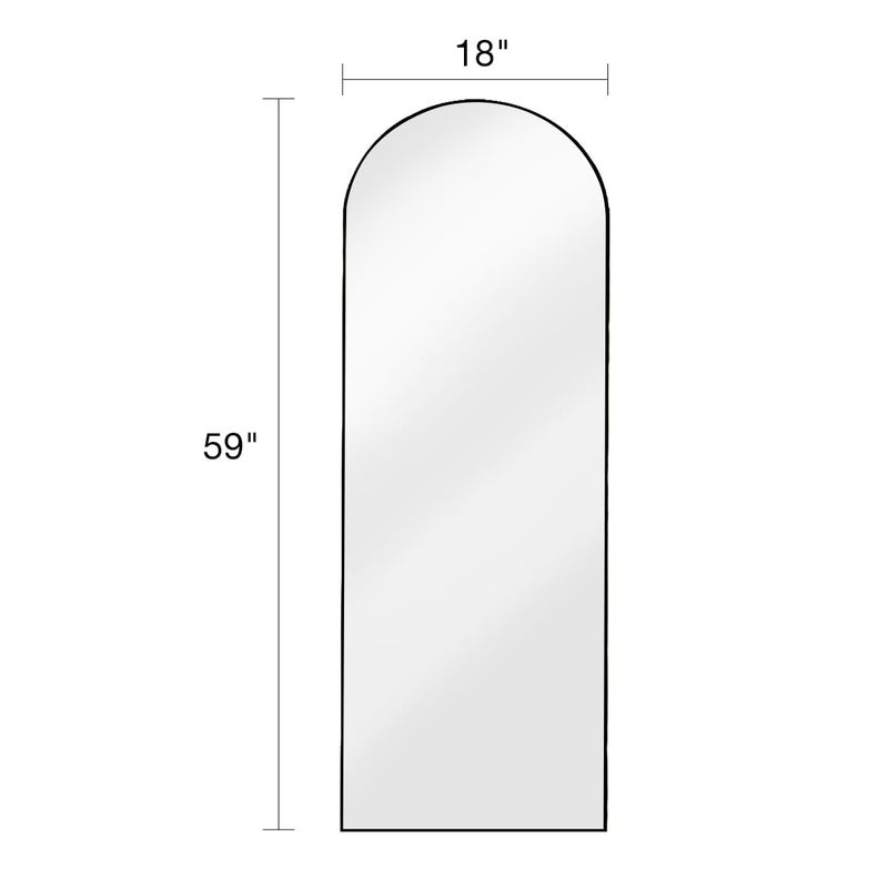 ITSRG Floor Mirror, Full Length Mirror with Stand, Arched Wall Mirror Full Length, Black Floor Mirror Freestanding, Wall Mounted for Bedroom, Black - Image 4