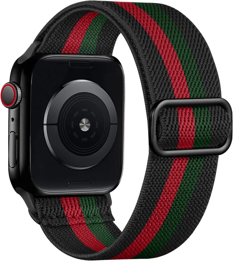 Lerobo Braided Band Compatible with Apple Watch Series 11 10 9 8 7 46mm 45mm 41mm Ultra SE 3 2 1 49mm Series 6 5 4 3 44mm 40mm 38mm 42mm Men iWatch Bands Women Stretchy Nylon Solo Loop Sport Strap - Image 1