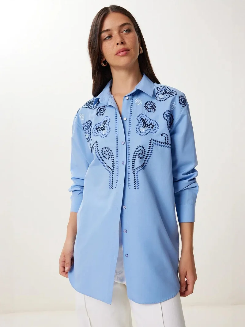 Lovely Istanbul ISTANBUL Embroidered Button-Up Shirt