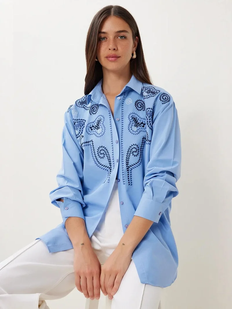 Lovely Istanbul ISTANBUL Embroidered Button-Up Shirt