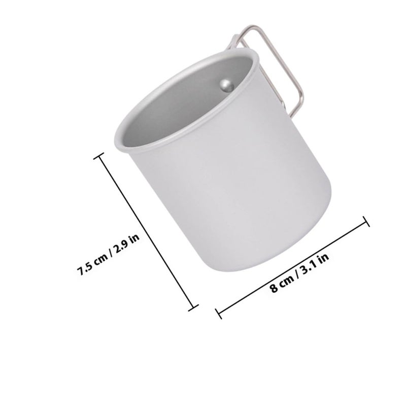 Foldable Aluminum Alloy Portable Camping Mug with Handle for Outdoor Travel Coffee Tea - Image 3