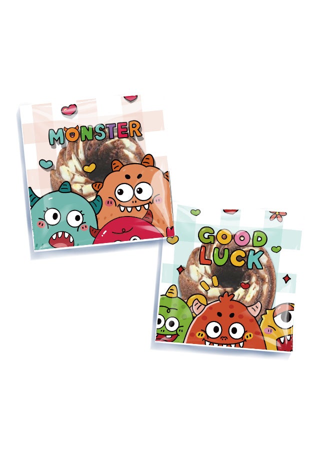 Kawkab 100 PCS 10*10 cm Self Adhesive Cute Cookie Bags, Plastic Clear Treat Bags Sealable Candy Bags for Packaging Candy Cookies Bakery Party Favor Gift Giving, Small Bags for Cookies, Sweets, Jewelry. - Image 3