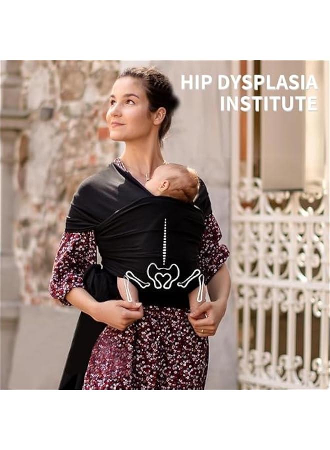 Baby Wrap Carrier, Hands Free Infant Carrier, Lightweight, Breathable, Softness Baby Carrier(Black) - Image 4