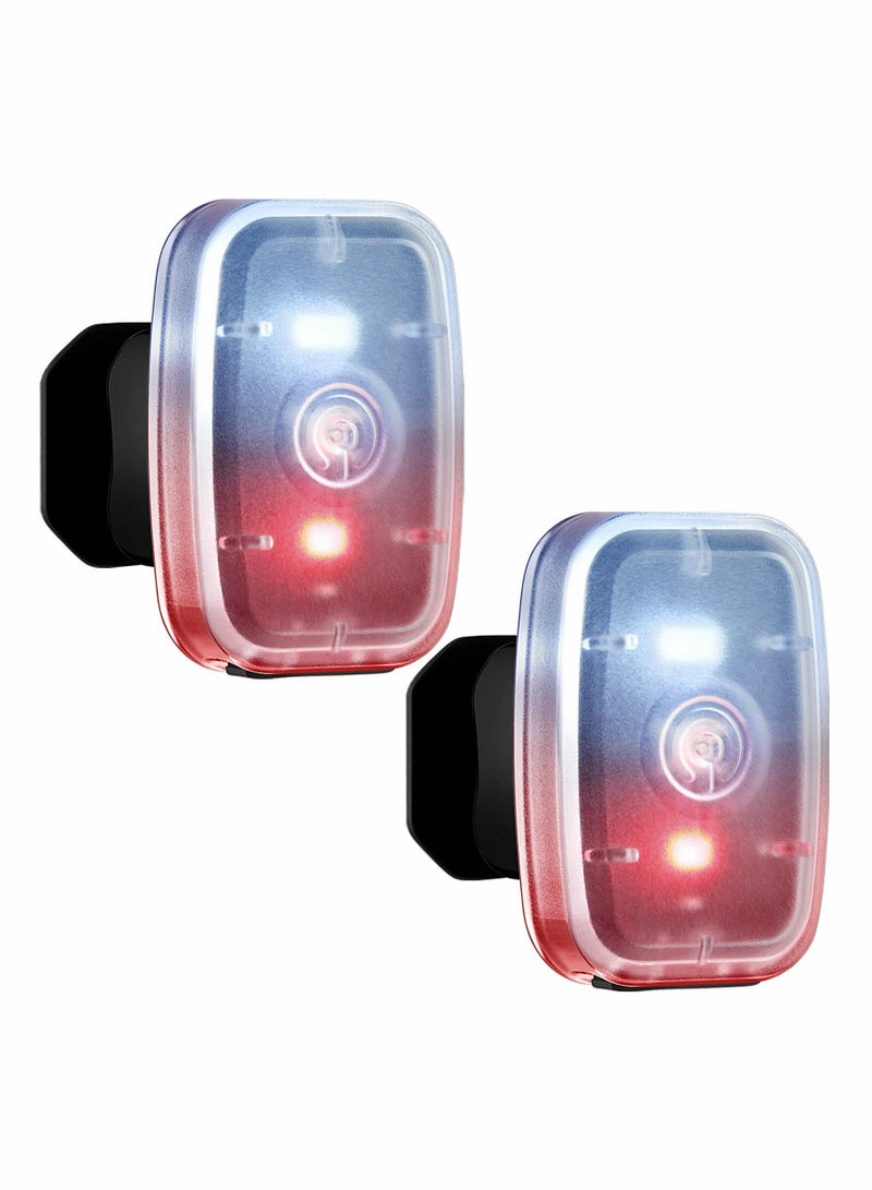 2 PCS USB Rechargeable LED Safety Lights, High Visibility Clip-on Strobe for Running, Cycling and Hiking at Night, 5 Modes, Black - Image 1