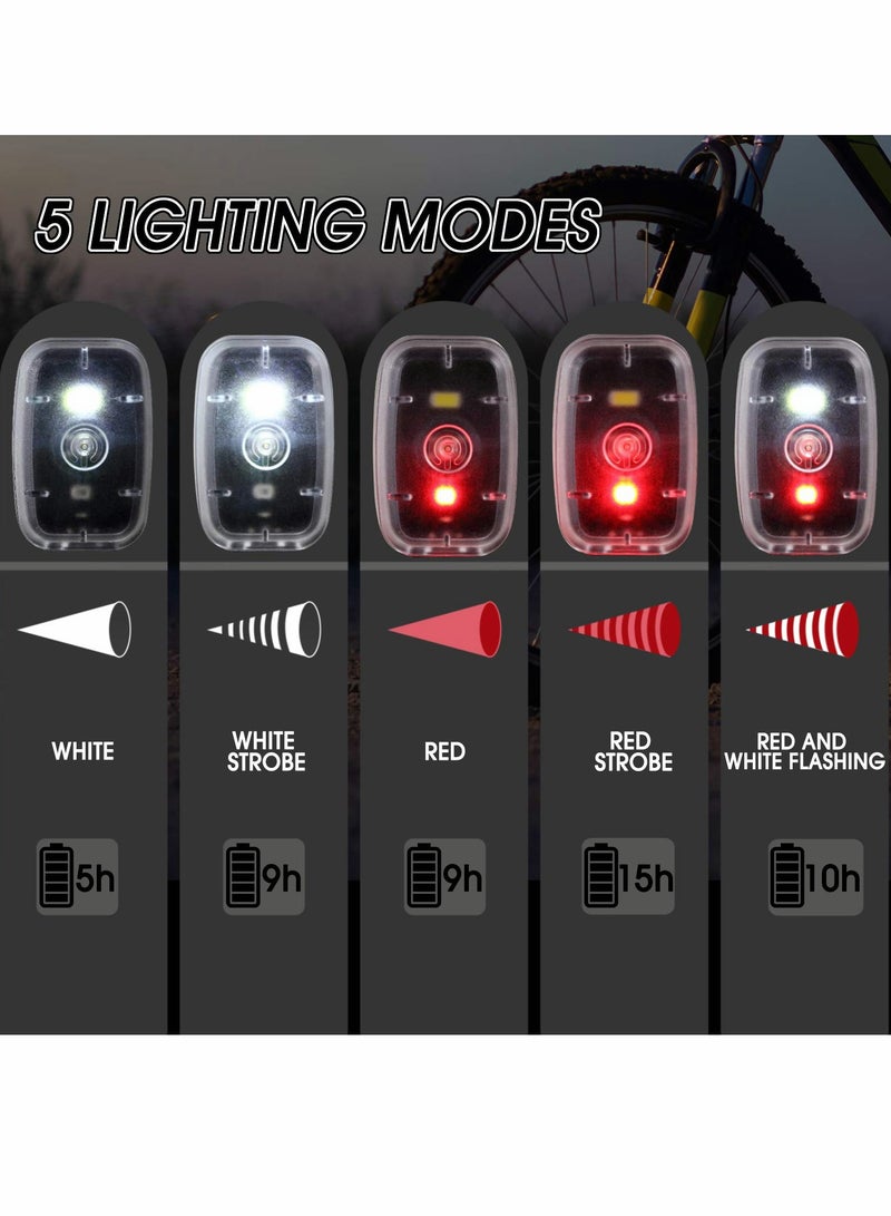 2 PCS USB Rechargeable LED Safety Lights, High Visibility Clip-on Strobe for Running, Cycling and Hiking at Night, 5 Modes, Black - Image 4