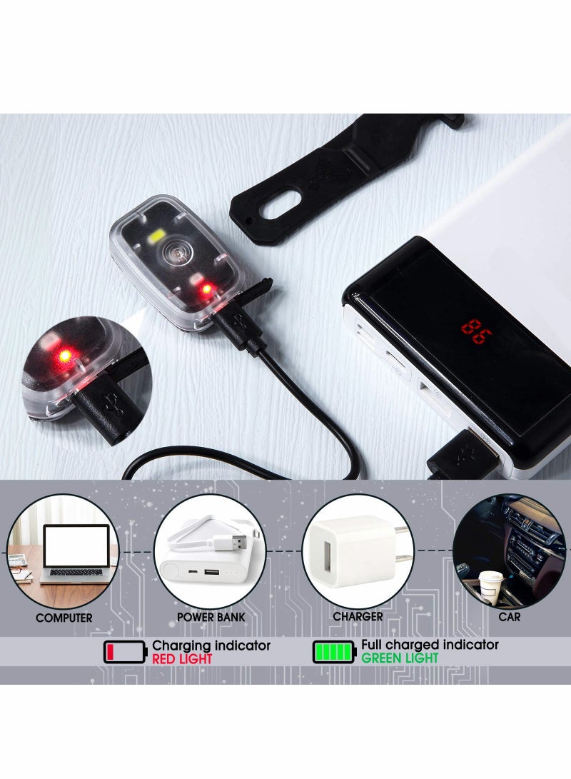 2 PCS USB Rechargeable LED Safety Lights, High Visibility Clip-on Strobe for Running, Cycling and Hiking at Night, 5 Modes, Black - Image 5