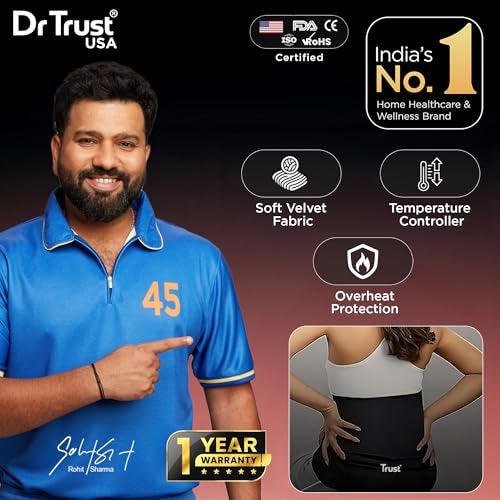 Dr Trust USA Velvet Orthopedic Electric Heating Pad for Back Pain I Heat Belt for Menstrual Period Cramps, Shoulder & Knee Pain Relief with Temperature Controller & Overheat Safety-388. - Image 2