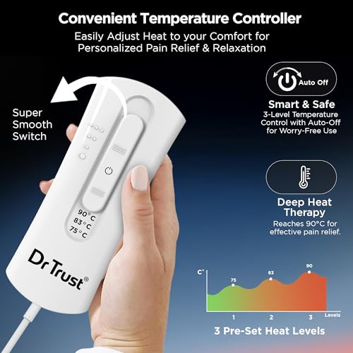 Dr Trust USA Velvet Orthopedic Electric Heating Pad for Back Pain I Heat Belt for Menstrual Period Cramps, Shoulder & Knee Pain Relief with Temperature Controller & Overheat Safety-388. - Image 3