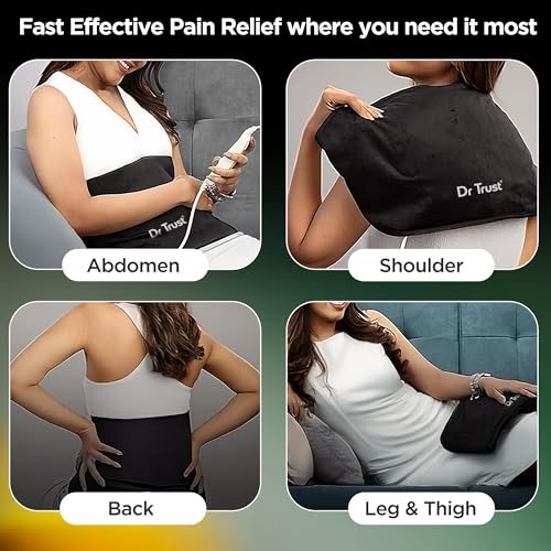 Dr Trust USA Velvet Orthopedic Electric Heating Pad for Back Pain I Heat Belt for Menstrual Period Cramps, Shoulder & Knee Pain Relief with Temperature Controller & Overheat Safety-388. - Image 4