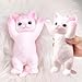 QOUXZ Hand Painted Cat Squishy ToysLarge Ultra Soft Kitty Squeeze Fidget Toys for Stress Relief Kawaii Squishies Sticky Animal Toys for Adults KidsDecompression Sensory Balls Toys for Autism - Image 3