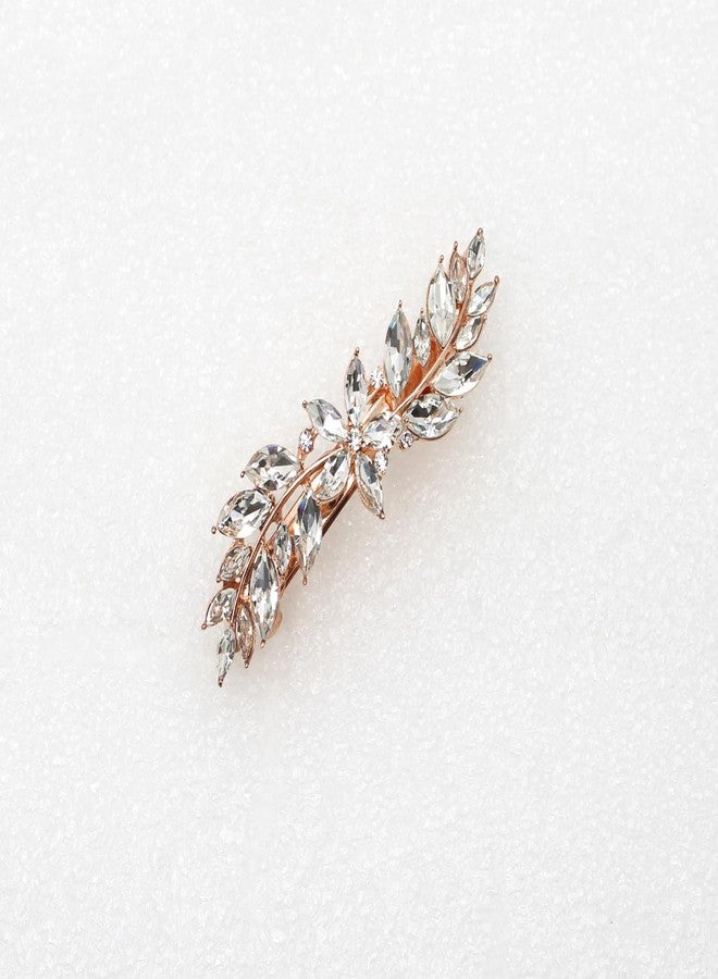 Faship Gorgeous Clear Rhinestone Crystal Small Floral Hair Barrette Clip - Image 4