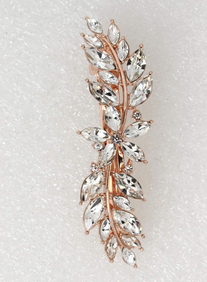 Faship Gorgeous Clear Rhinestone Crystal Small Floral Hair Barrette Clip - Image 2