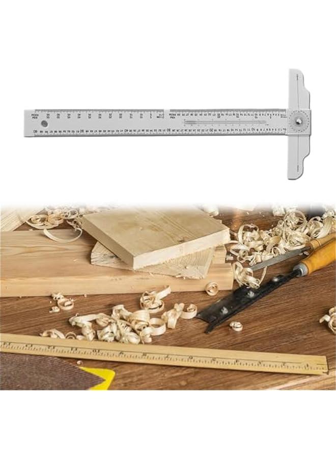 T Square Ruler Rotatable T Ruler Transparent Engineering Ruler T Square 24 Ruler for Office Home Engineer Woodworking - Image 2