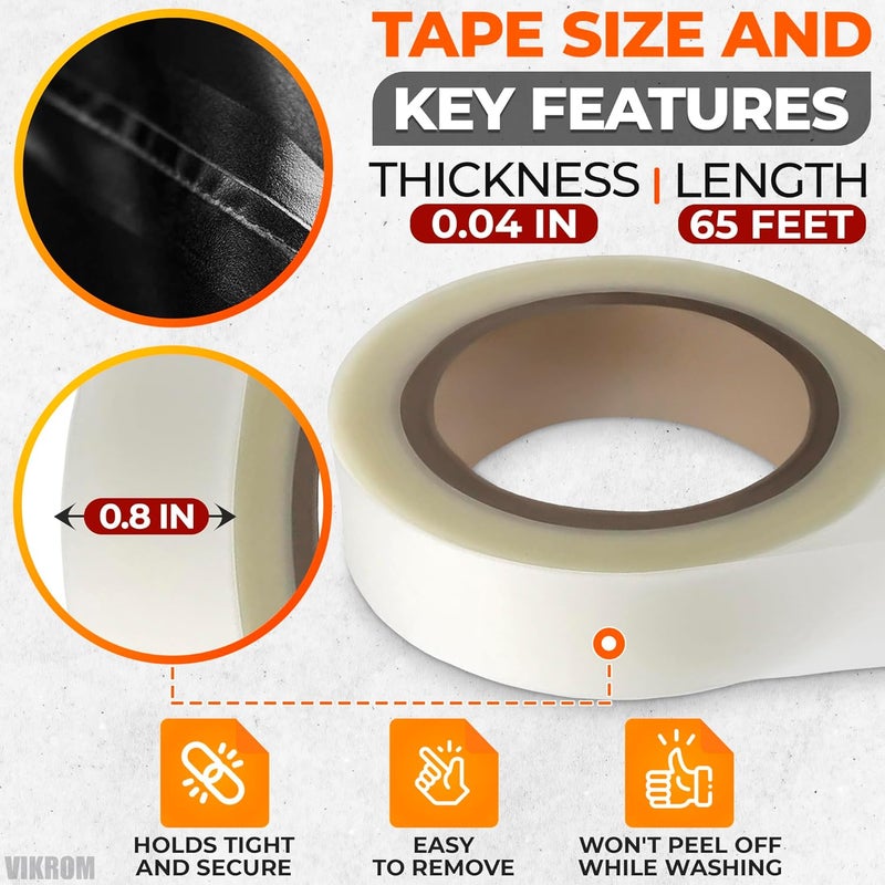 VIKROM Tent Seam Tape 65 Ft Lenght 0.8 Inch Wide Waterproof - White Tape Tent Repair Waterproof Seam Sealer - Image 2