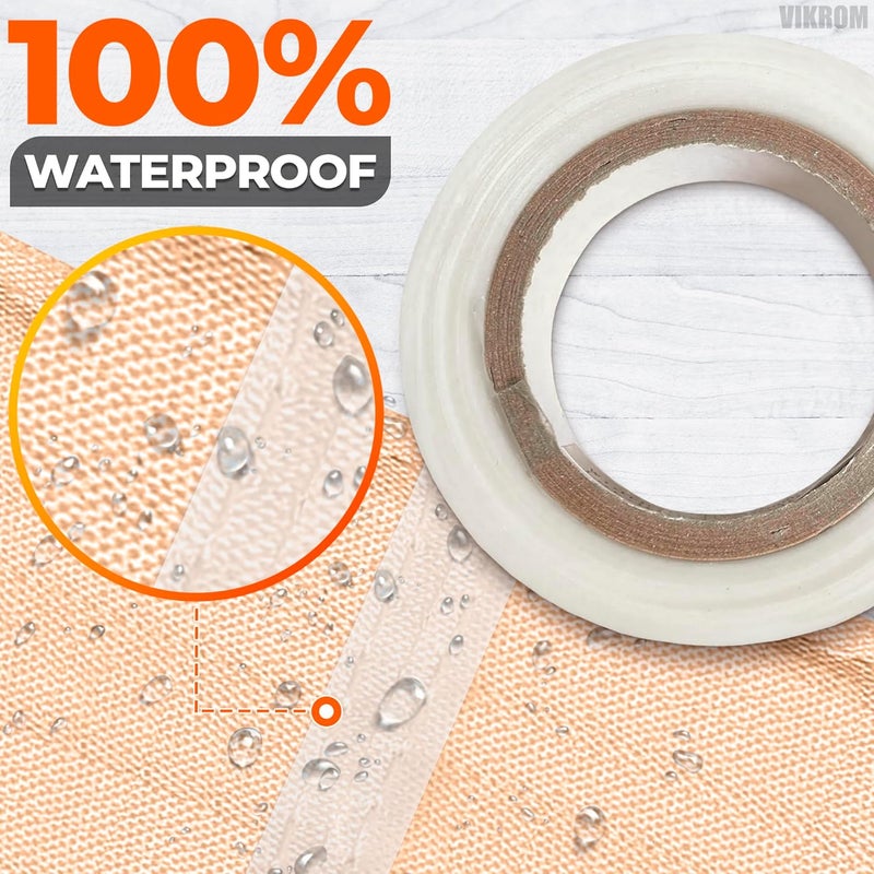 VIKROM Tent Seam Tape 65 Ft Lenght 0.8 Inch Wide Waterproof - White Tape Tent Repair Waterproof Seam Sealer - Image 3