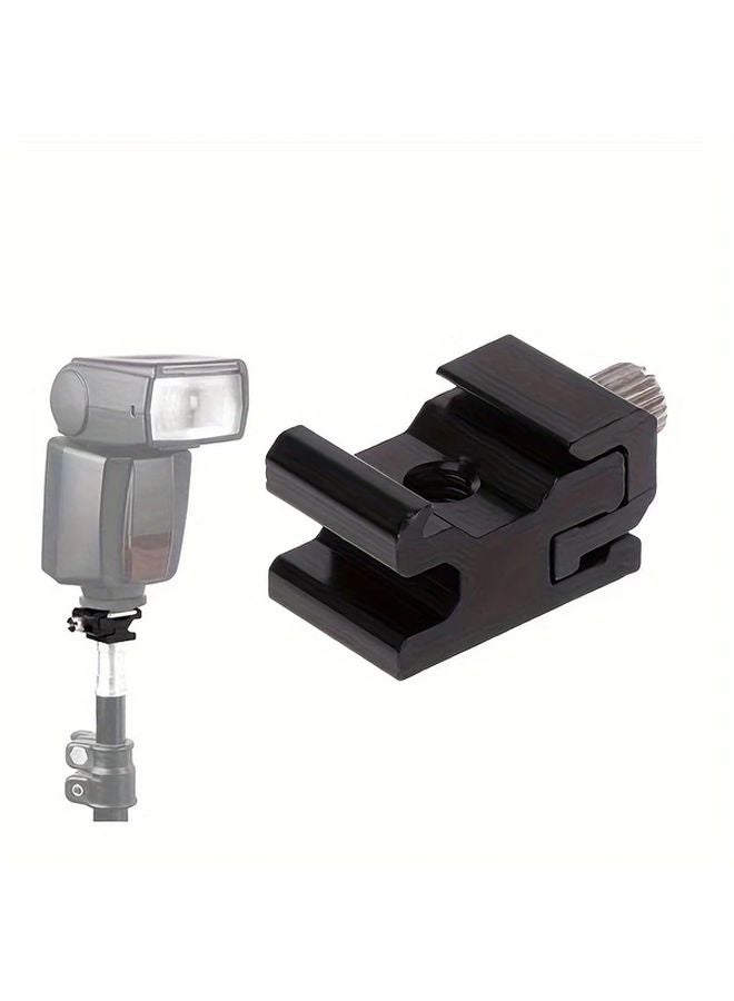 1pc Metal Flash Bracket with Cold Hot Shoe Mount 1 4 Tripod Screw for Light Stands - Image 2