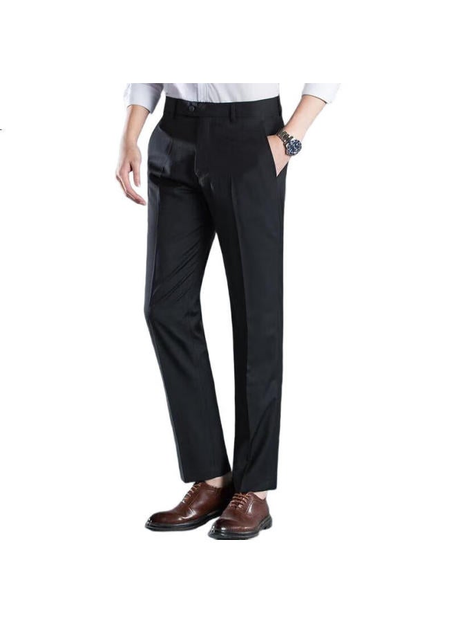 ROMON Men'S Casual Pants Four Seasons Non-Iron Wrinkle-Resistant Business Suit Pants Men Comfortable Straight-Leg Breathable Men'S Trousers Lm71J201 - Image 3